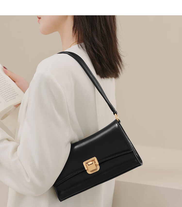 Miaodi 2026 Workplace Underarm Baguette Bag Cowhide Exquisite Niche Light Luxury Shoulder Crossbody Handbag Birthday Gift 32