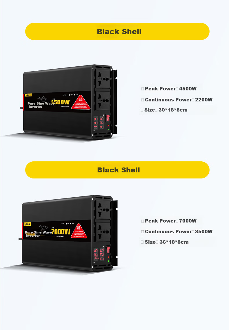 XIANNIAO Inverter, High Power 2200W, for Tricycles And Street Vendors, 12V to 220V Pure Sine Wave Power Supply, Outlet Converter 24