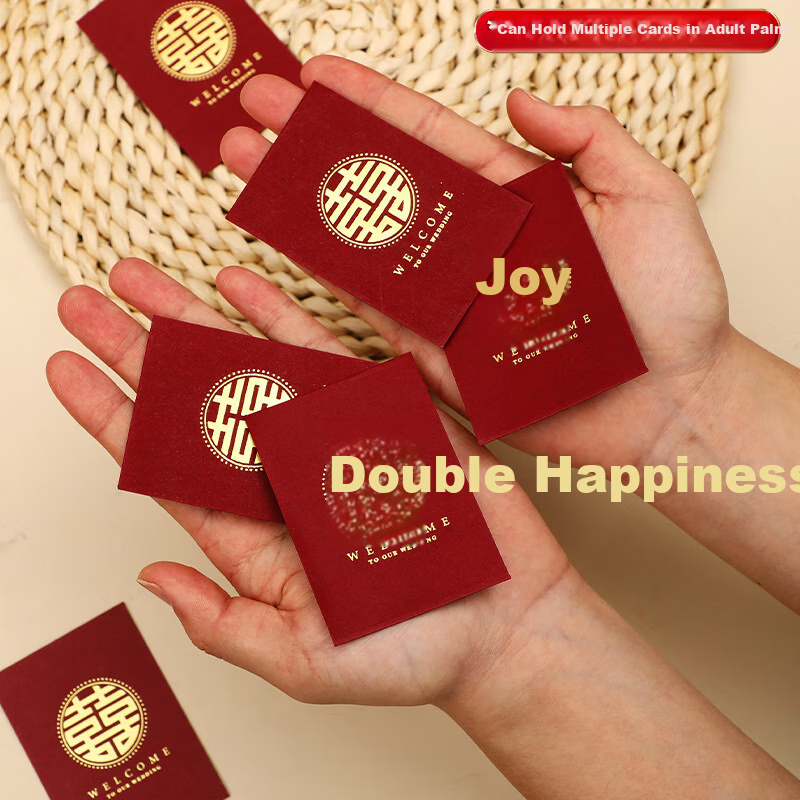 Jiashigao Small Red Packet [50 Pieces], Wedding Mini Red Packet for Greeting Parents, Wedding-Specific Small Red Packet for Door Blocking And Money Envelopes