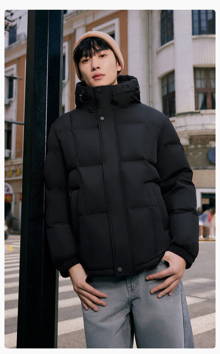SNOWFLYING 2025 Autumn New Men's Short Hooded Down Jacket Business Casual Fashion Thick Warm Cold-Resistant 7