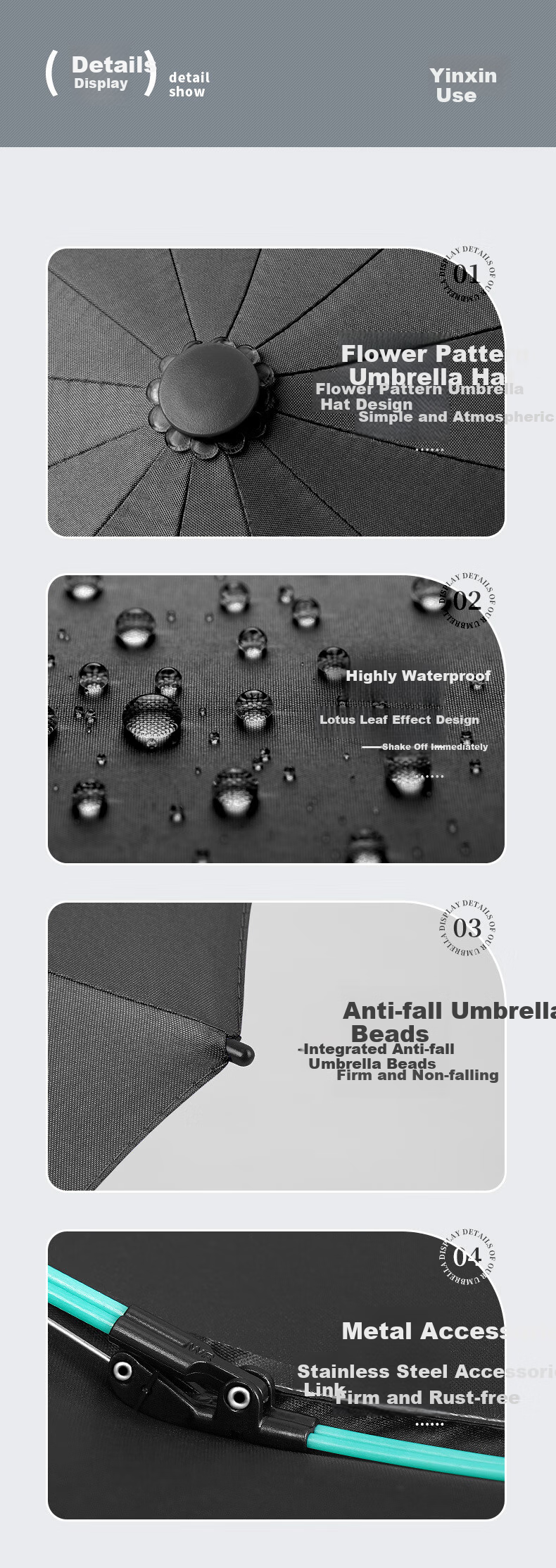 Maoli Fully Automatic Umbrella, 48-Rib Black Rubber Impact Fabric, Reinforced Windproof Folding Umbrella, Sunshade And Parasol 11