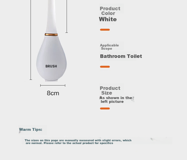 Cigeman Toilet Brush Set with Silicone Head, No Drilling Required, Long Handle Bathroom Toilet Brush, No Dead Angle Cleaning Tool 5