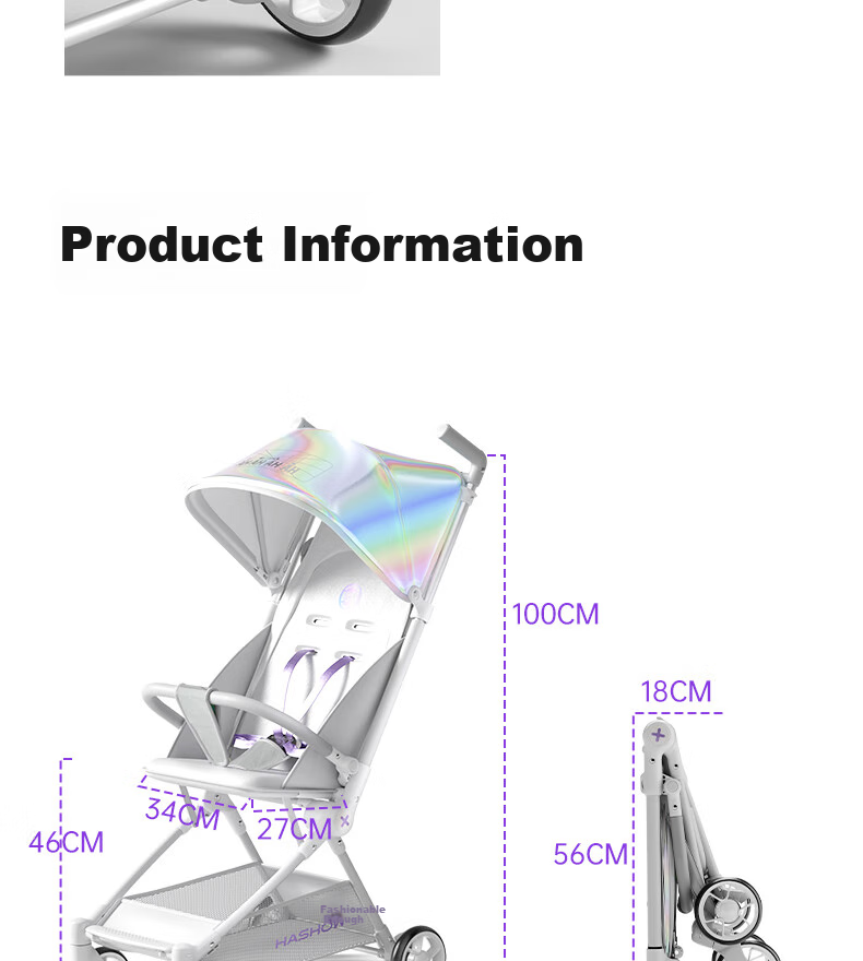 HaXiu X3pro Explorer Baby Pocket Stroller Foldable Lightweight Convertible Toddler Pram 40