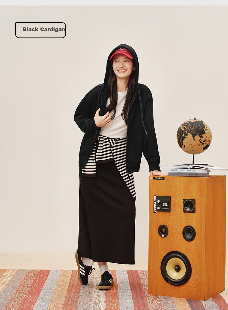 JD Original Women's Sweatshirt, New Winter Style Jacket, Round Neck Solid Color Clothing, Cream White, Size S 23