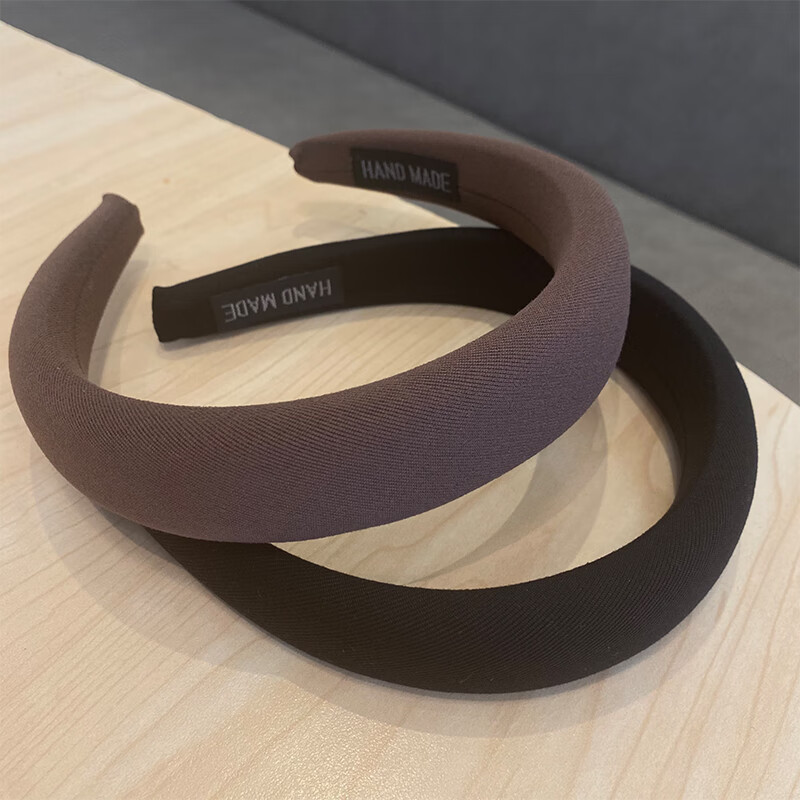 Dongyi Premium Simple Versatile High Crown Brown Wide Headband Slim Face Sponge Press Hair Black Hairband for Women 4