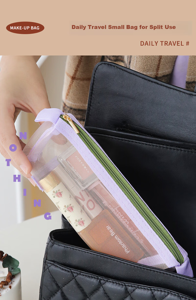 Fanyejia Foldable Travel Makeup Bag for Women, Portable Large Capacity Toiletry Bag, Storage Pouch, Travel Essential, Skincare Four-I 16