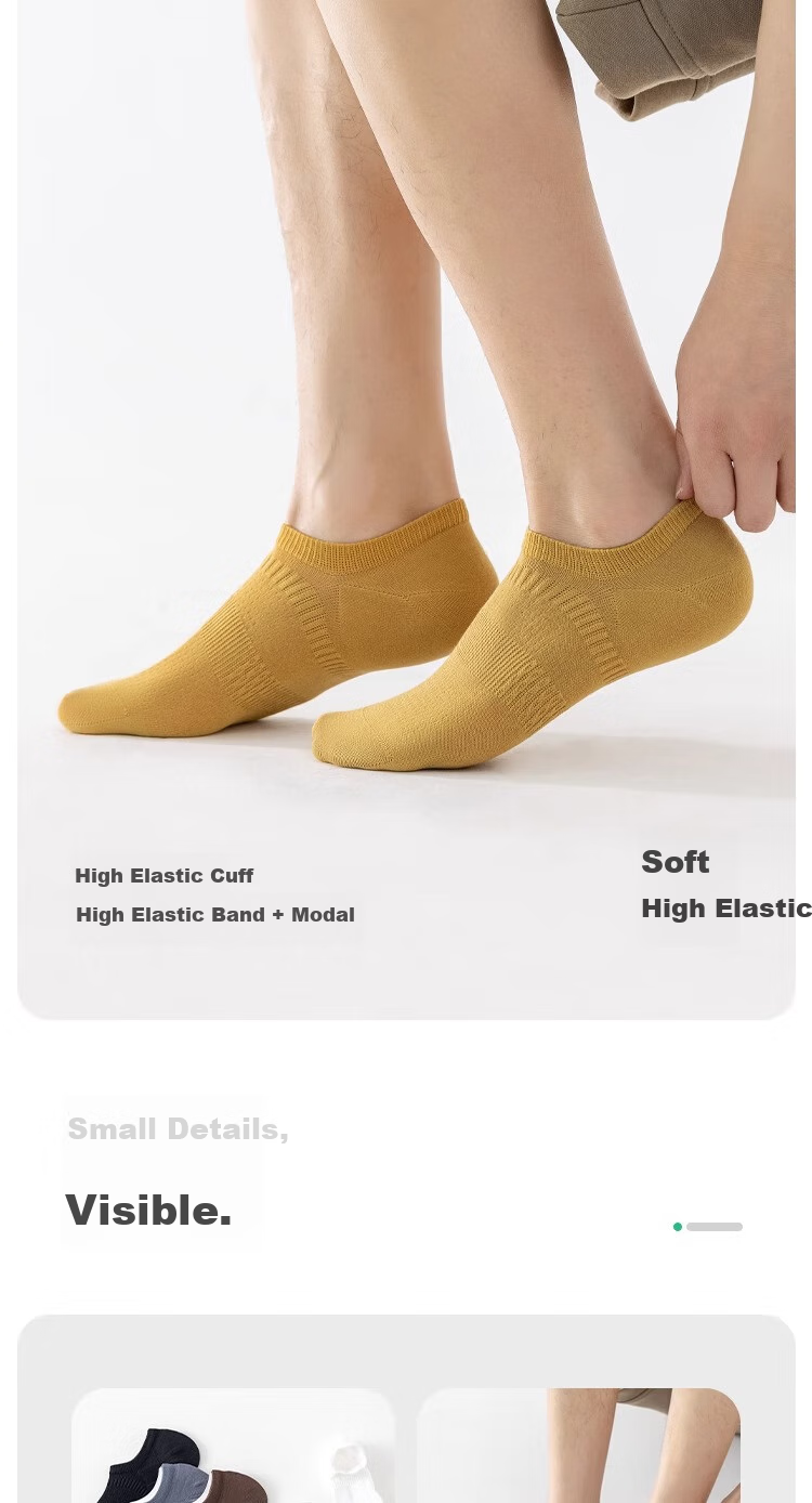 Qin Xiang Jian Men's Socks 100% Modal Autumn and Winter Thin Boat Socks Anti-odor Sweat-absorbent Breathable Invisible Short Socks 9