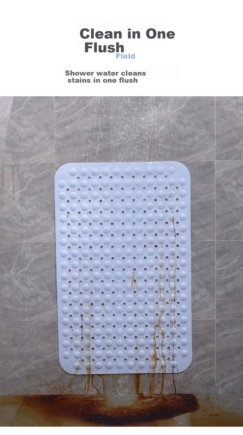 Yagao Bathroom Non-Slip Mat, Bathroom Anti-Slip Floor Mat, Toilet PVC Shower Mat with Suction Cups, 40*100 10