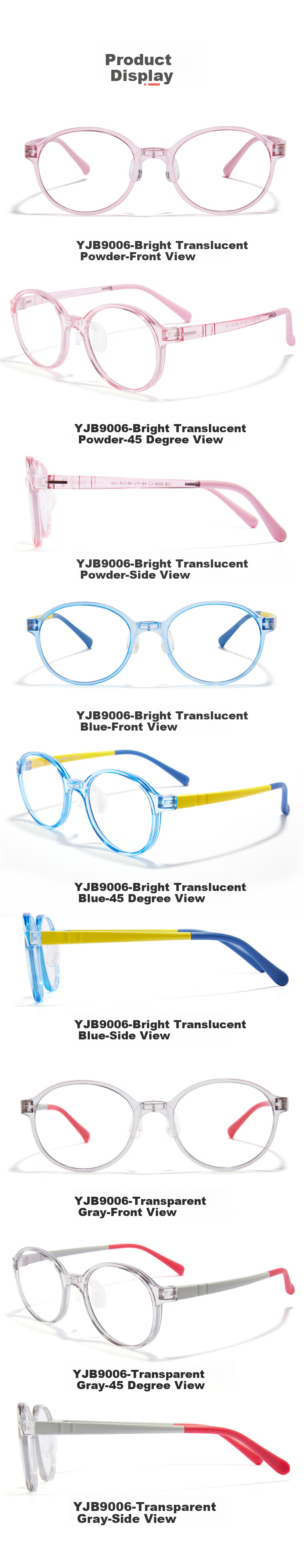 Yanjingbang Anti-Blue Light Glasses for Children And Kids, Non-Prescription Eyeglass Frames for Elementary School Students YJB9006 8