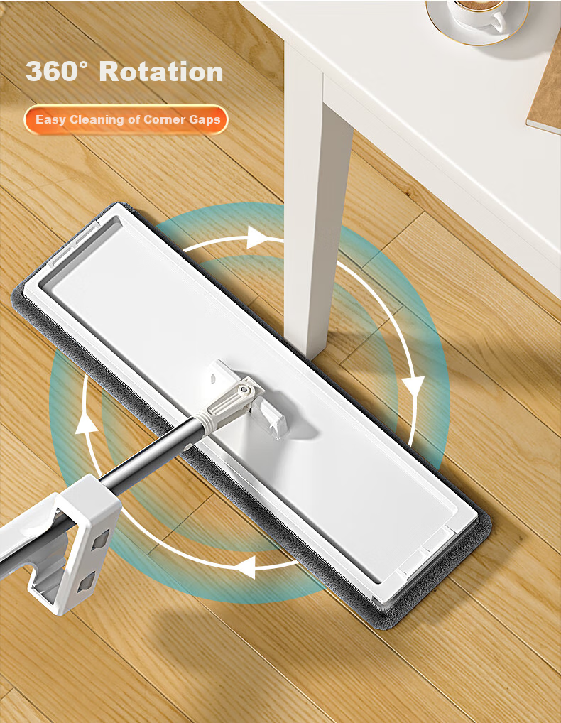 Dongfangliangjie Household Mop, No-Hand Flat Mop, Extra Large 50cm Cleaning Cloth, Absorbent Floor Mop, Cleaning Wonder Tool 8
