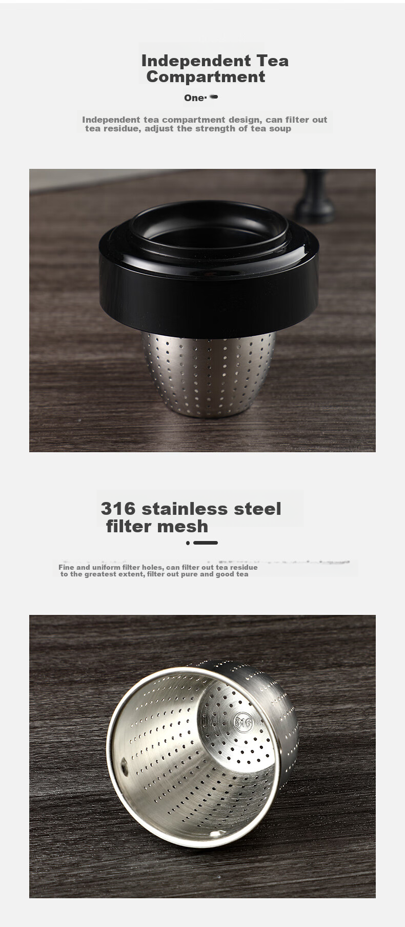 Fuguang High Borosilicate Glass Cup, Business Office Plastic And Glass Cup, Large Capacity Water Bottle, Tea-Water Separation Brewing Cup with Tea Strainer 9