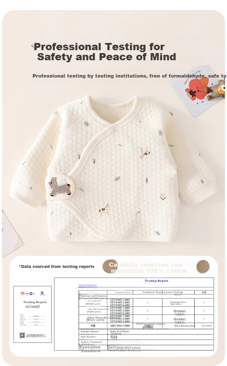 Aibaoshi Baby Clothes, Pure Cotton Spring And Autumn Half-Back Shirt, Infant Home Wear, Newborn Monk Robe, Penguin, Size 59, T133 5