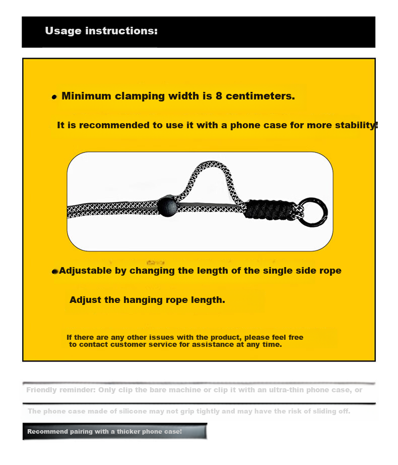 Dipuer Detachable Phone Strap with Adjustable Crossbody Strap, Neck Lanyard, Anti-Loss Cord, Shockproof Cartoon Design, Suitable for Any Phone - Rich Versio 6