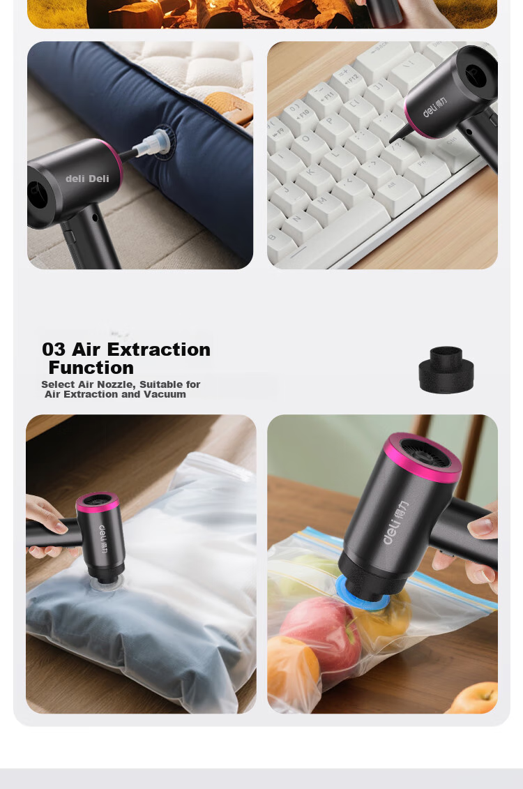 Deli Cordless Car Vacuum Cleaner, 5500pa Powerful Suction, 3C Certified, Long Battery Life, Low Noise, Compact Portable Vacuum Cleaner for Car And Home Use 7