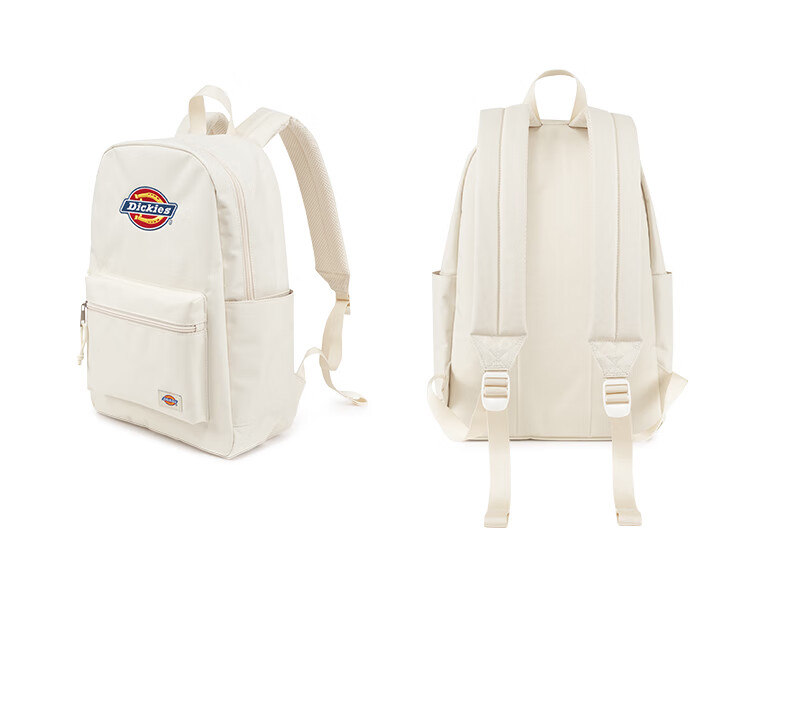 Dickies Embroidered Large Capacity Backpack for Middle and High School Students, Travel and Commuting, Unisex School Bag, Light Gray 16