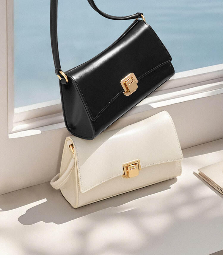 Miaodi 2026 Workplace Underarm Baguette Bag Cowhide Exquisite Niche Light Luxury Shoulder Crossbody Handbag Birthday Gift 10
