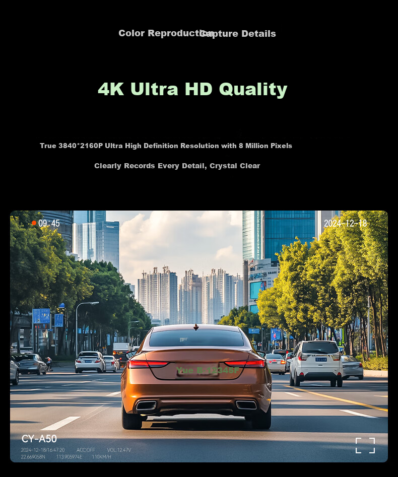 Weilute 4G Dash Cam, 4K High Definition, 24-Hour Parking Monitoring, Remote Control Via Beidou Positioning, GPS, Mobile Phone APP Connectivity 9