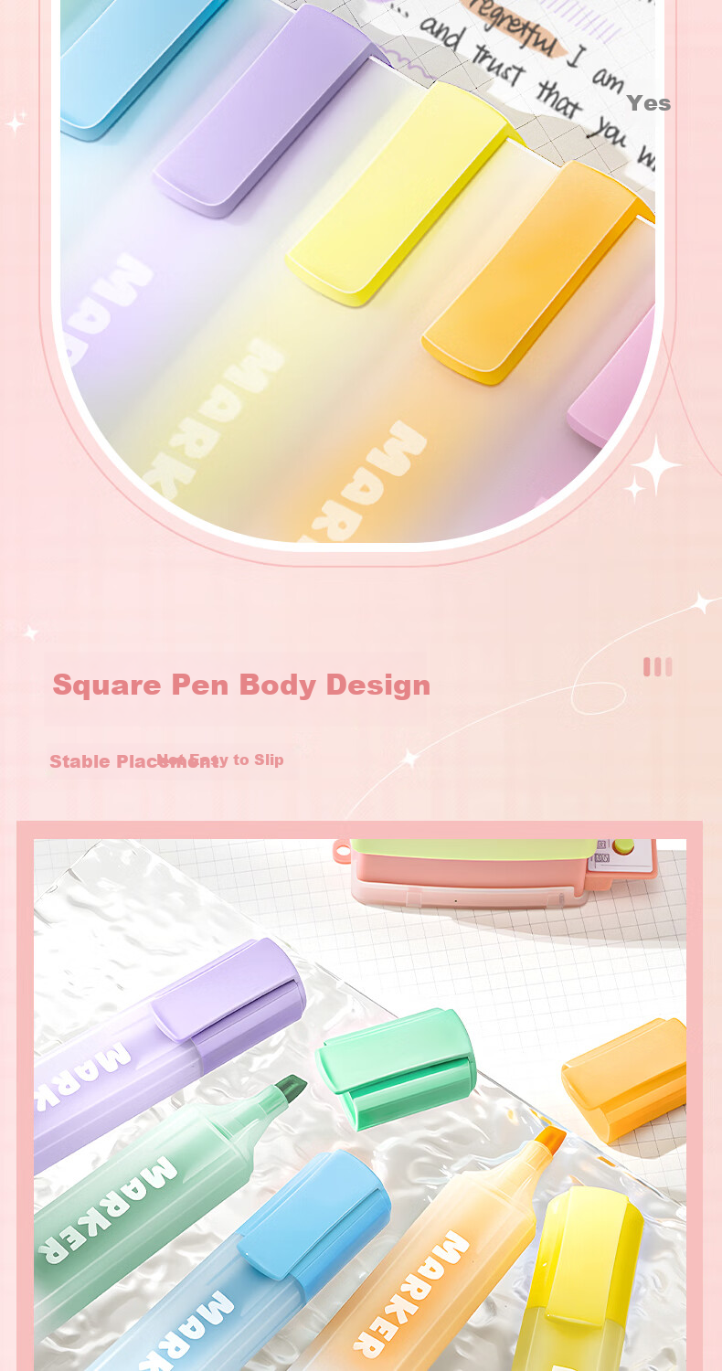 Shuxing Highlighters, Journal Pens, Marker Pens for Handbooks, Light-Colored Eye-Friendly Markers, Aesthetically Pleasing Colored Pens for Note-Taking And Emphasis, Student Pens, 4 Pcs/box, 3 Boxes 4