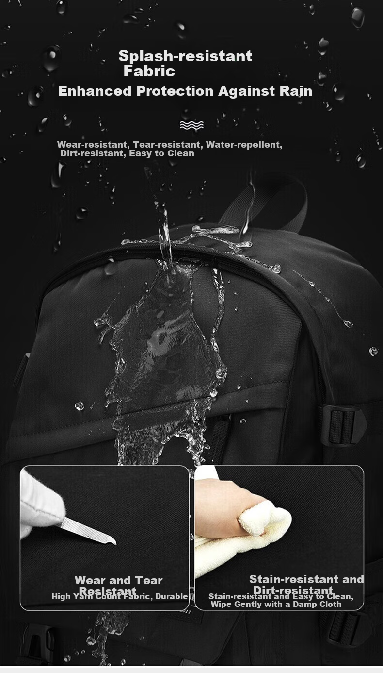 Huili Backpack for Men, Large Capacity School Bag for Middle School, High School And College Students, Lightweight Casual Travel Water-Resistant Laptop Bag 6