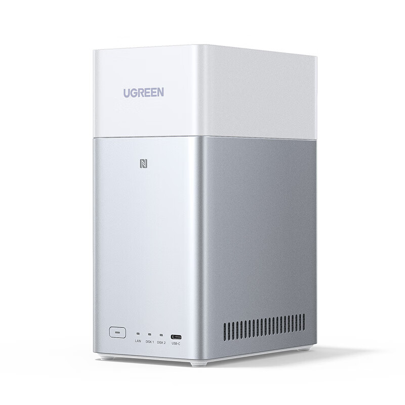 UGREEN Private Cloud DH2300 8GB White Dual-Bay NAS Network Storage Personal Cloud AI Home Hard Drive Server Mobile NFC One-Touch Photo Backup Tablet Expansion