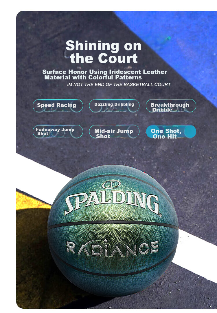 SPALDING Basketball, Size 7, Pearlescent Deep Green Series, Indoor/outdoor Use, PU Basketball, 77-382Y 3