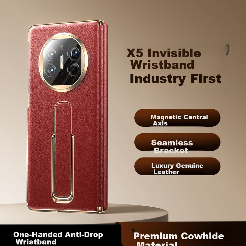 Чехол Mofei для Huawei Mate X5, магнитный, с полным охватом оси, невидимый браслет, ультратонкий бизнес-стиль, натуральная кожа
