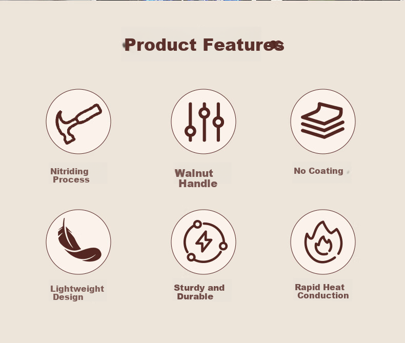 Jincun Iron Wok, Uncoated, for Home Cooking, Round Bottom, Non-Stick, Forged Pure Iron Pan, Suitable for Gas Stove, Preheated 2