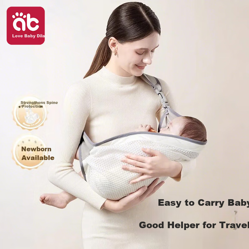 AIBEDILA Baby Carrier, Newborn Front-Carrying Strap, Infant Outdoor Horizontal Carry Waist Stool, Back Towel, Baby-Holding Aid, Breathable And Not Stuffy
