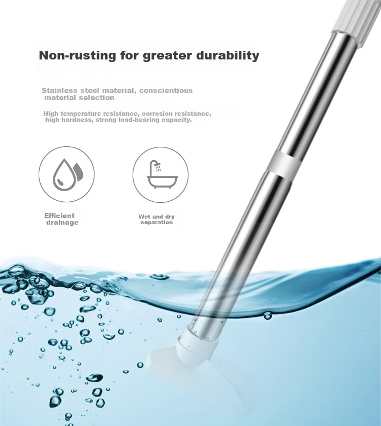 Youjialiangpin Retractable Stainless Steel Rod, No Drilling Required, Shower Curtain And Clothes Drying Rod, 25mm Diameter Tube, 160-300cm Length, Bathroom Dry-Wet Separation, Extended Curtain Rod 5