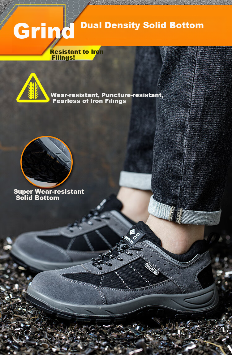 Dinggu Safety Shoes for Men, Lightweight Steel Toe Cap, Wear-Resistant Solid Sole, Anti-Smashing And Puncture-Proof, Construction Site Work JD855hui43 7