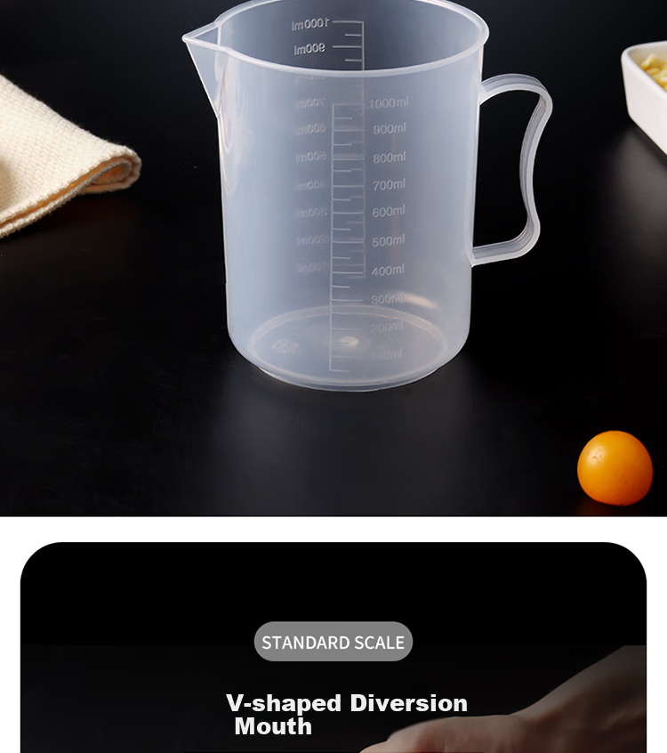 BJ Measuring Cups, 1000/250/20ml Plastic Measuring Cups, Heat-Resistant Graduated Measuring Cups, Baking Tools, Set of 3 4