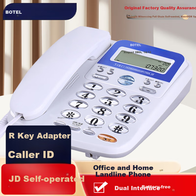 Baotai'er Landline Phone Desk Phone Hands-Free Office Home Dual Interface No Battery 10 Independent One-Touch Dialing Alarm Function K119 Black