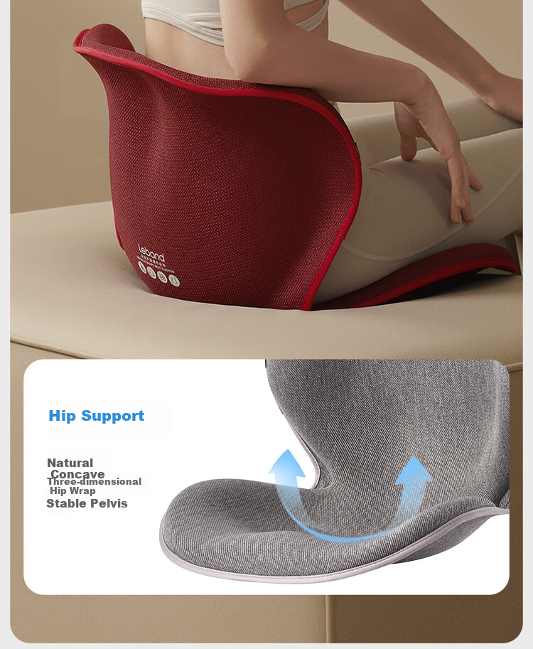Leban Petal Lumbar Support Cushion, Office Chair Backrest, Buttocks Shaping Seat for Home Use, Classical Gray 7