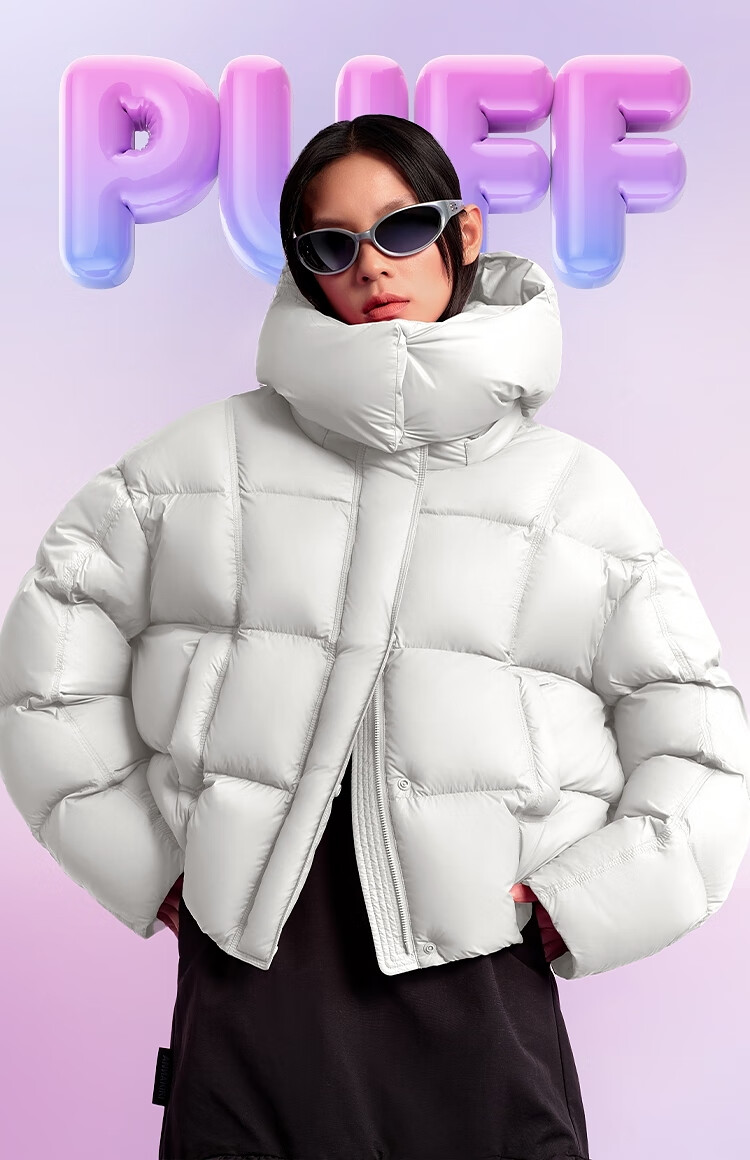 BOSIDENG Off-Season Winter Puff Down Jacket Women 90% Down Thickened Detachable Hood Loose Short Lazy Style Coat 3