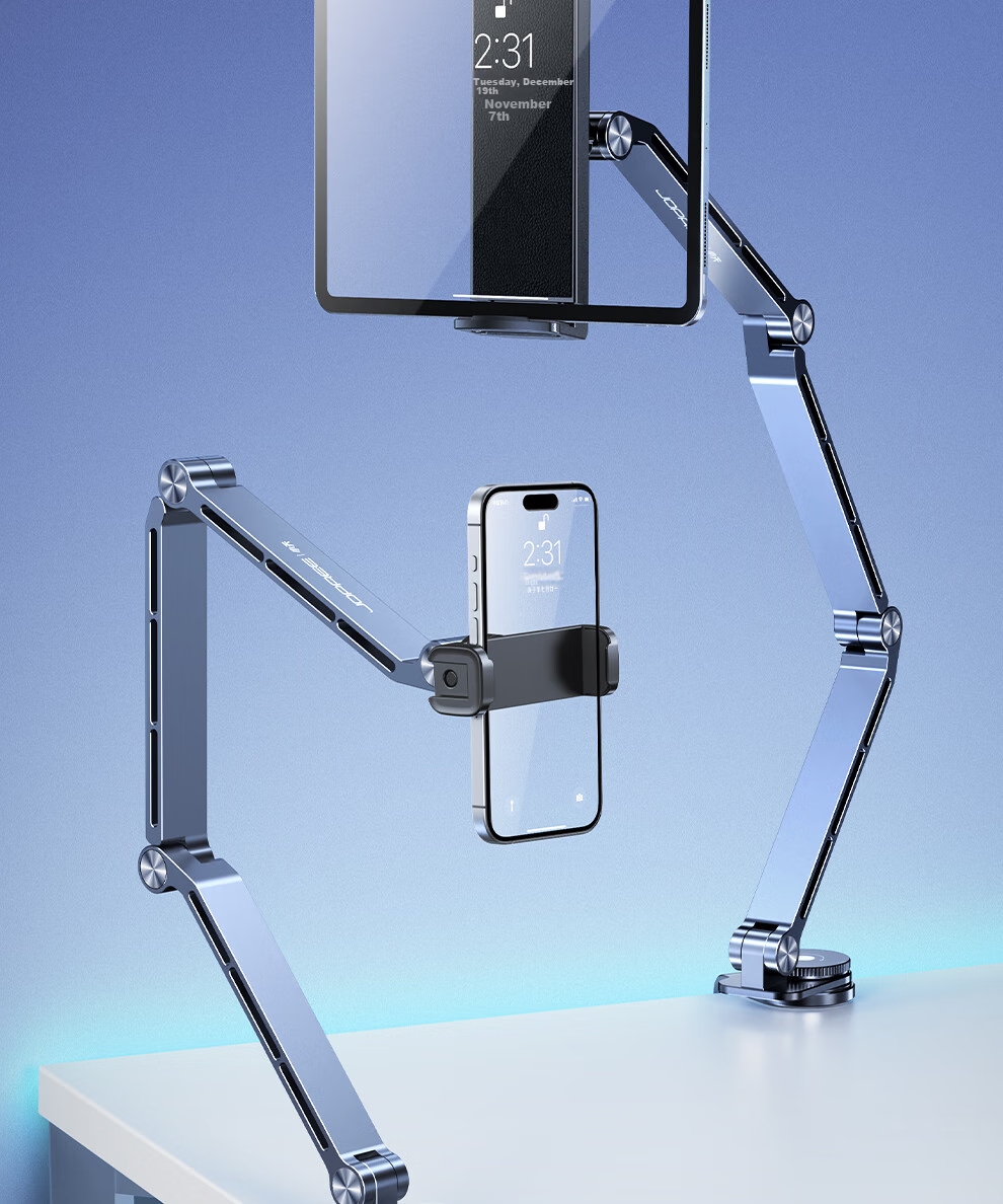 Xiaotian (JOPREE) Tablet Stand, Full Aluminum Alloy IPad Stand, Portable Office Screen Phone Stand, Desktop 360° Rotation Folding Stand for Watching Shows And TikTok Videos, Lazy Person's Portable Stand 2