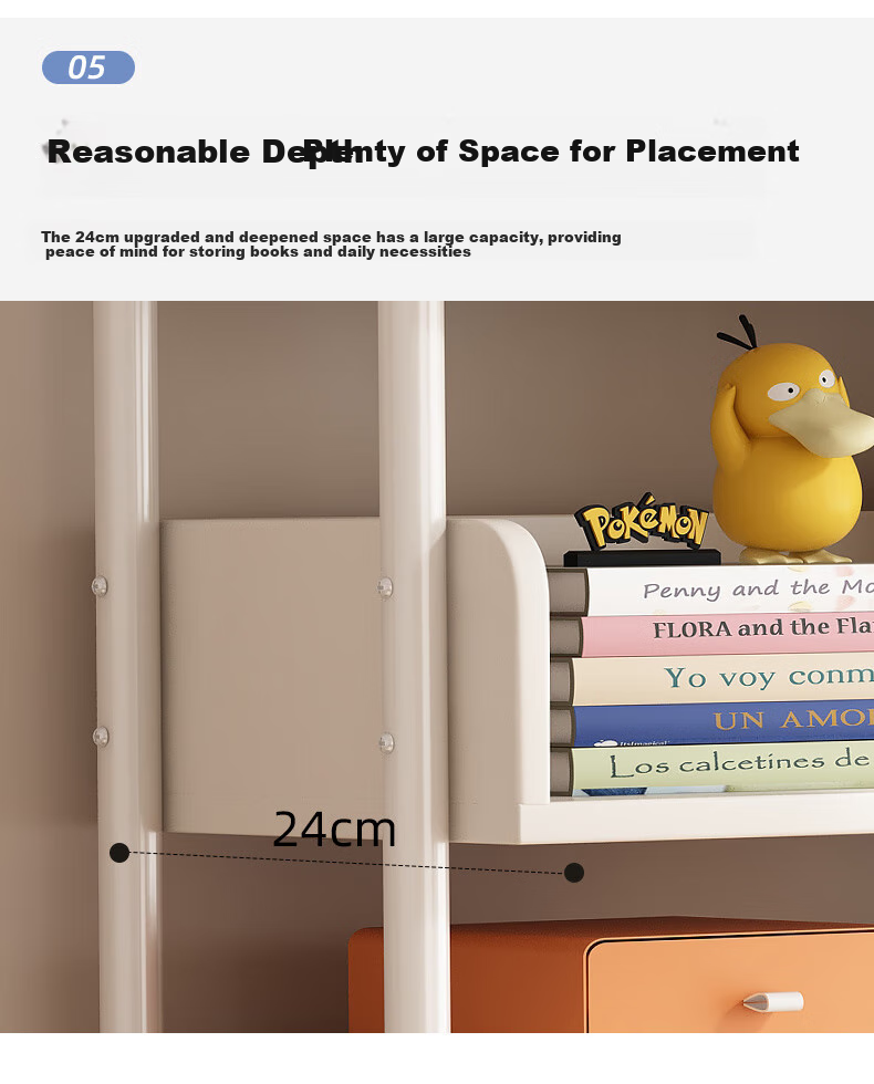 Shanshanmuyi Floor-Standing Mobile Simple Bookshelf, Student Storage Rack, Home Living Room Shelf, Multi-Layer Storage Rack 7