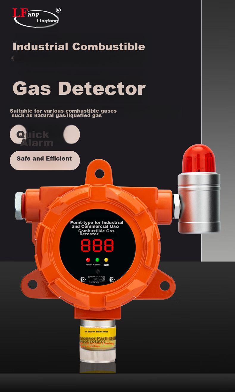 LFang GY-LF Gas Alarm, Commercial Use for Restaurants, Gas Cylinder, LPG Industrial Propane Detector 1