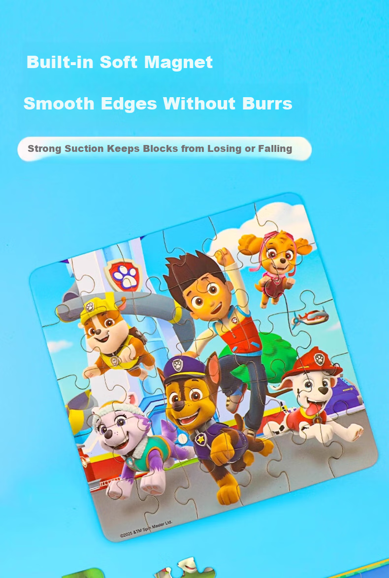 Dayanxiaowa Paw Patrol Children's Magnetic Puzzle, Ages 1-3 Magnetic Assembly Toy, Birthday Gift for Boys And Girls, First Step 3