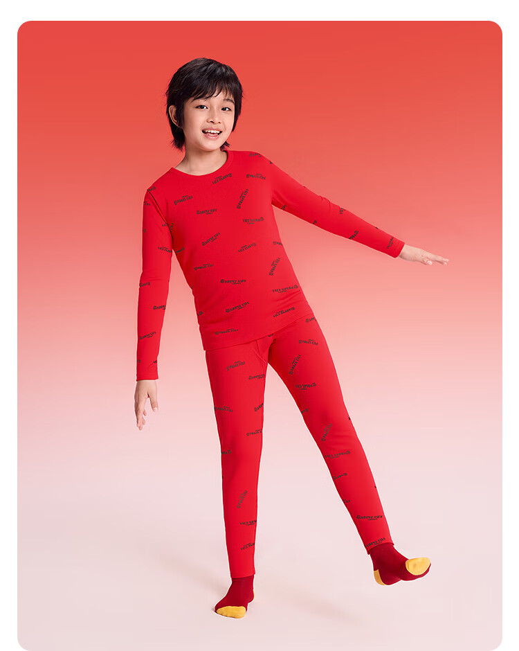 Balabala Kids Children's Underwear Set Girls 2026 New Spring Red Pajamas Sleepwear Baby Autumn Clothes New Year 13