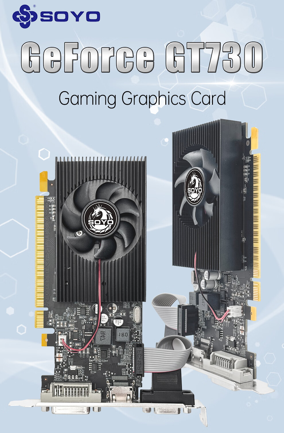 Meijie GT730 LP Fire Dragon 4G / DDR3 / 64bit Graphics Card for Computer, Office, Entertainment, Entry-Level Dedicated Graphics Card 1