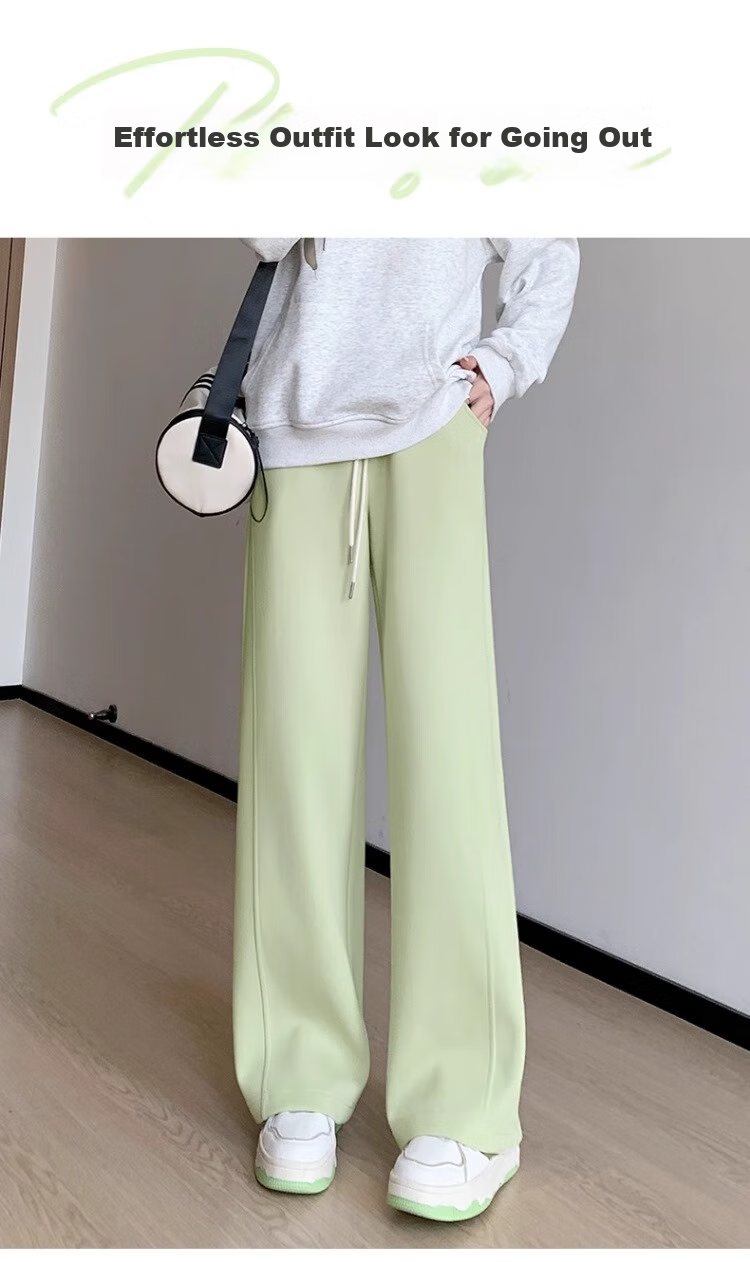 Huili Black Pants for Women, 2026 New Spring And Autumn Style, Loose-Fitting Sweatpants, Slimming Casual Pants, Wide-Leg Straight Trousers for Petite Figures 7