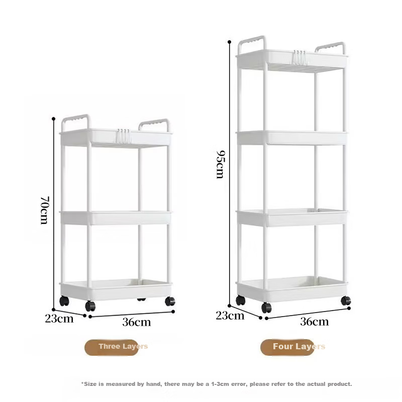 Jingjiayi Baby Stroller Storage Rack, Multi-Layer Bathroom Kitchen Floor-Standing Vegetable Snack Movable Storage Shelf, 3-Tier