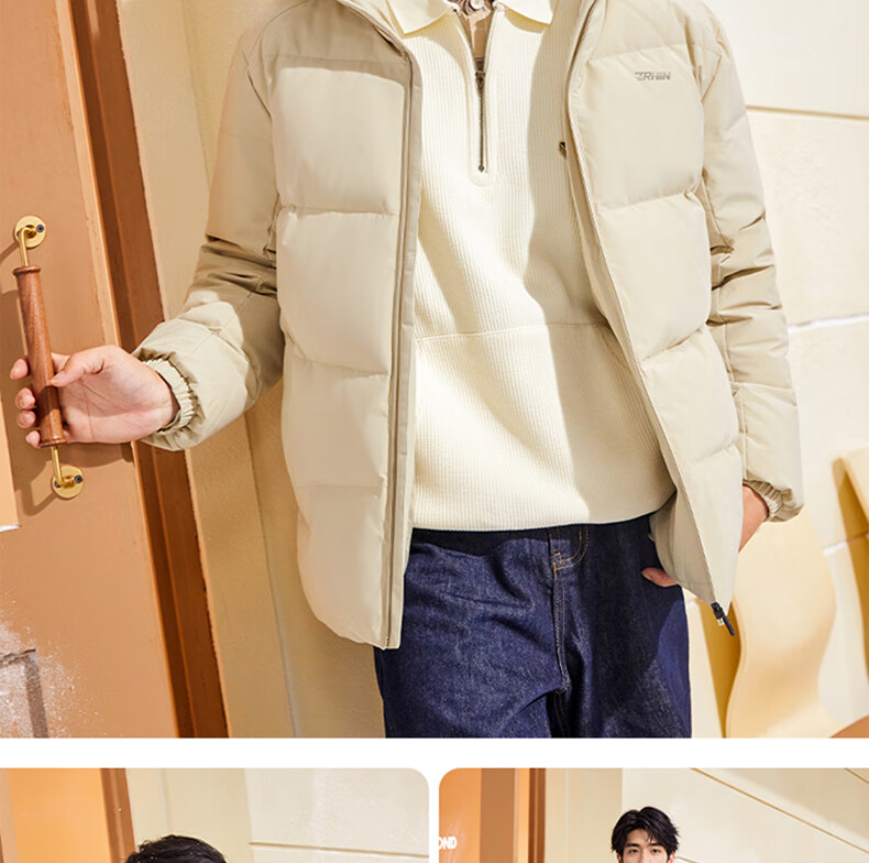 361° Men's Down Jacket Autumn Winter Three-Protection Water-Repellent Short Hooded Warm Sports Casual Coat 652544301D-5 9