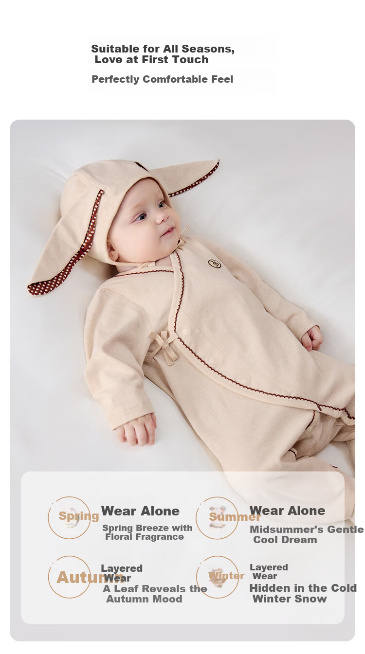Babylove [China Organic Natural Hypoallergenic Clothing] Newborn Onesie for Spring And Autumn, Infant Romper, Baby Bodysuit 4