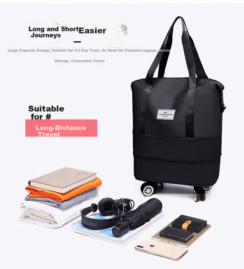 Huili Universal Wheel Suitcase, Travel Bag for Women with Large Capacity, Carry-On Luggage for Men, with Wheels, Wet And Dry Separation Storage Bag 6