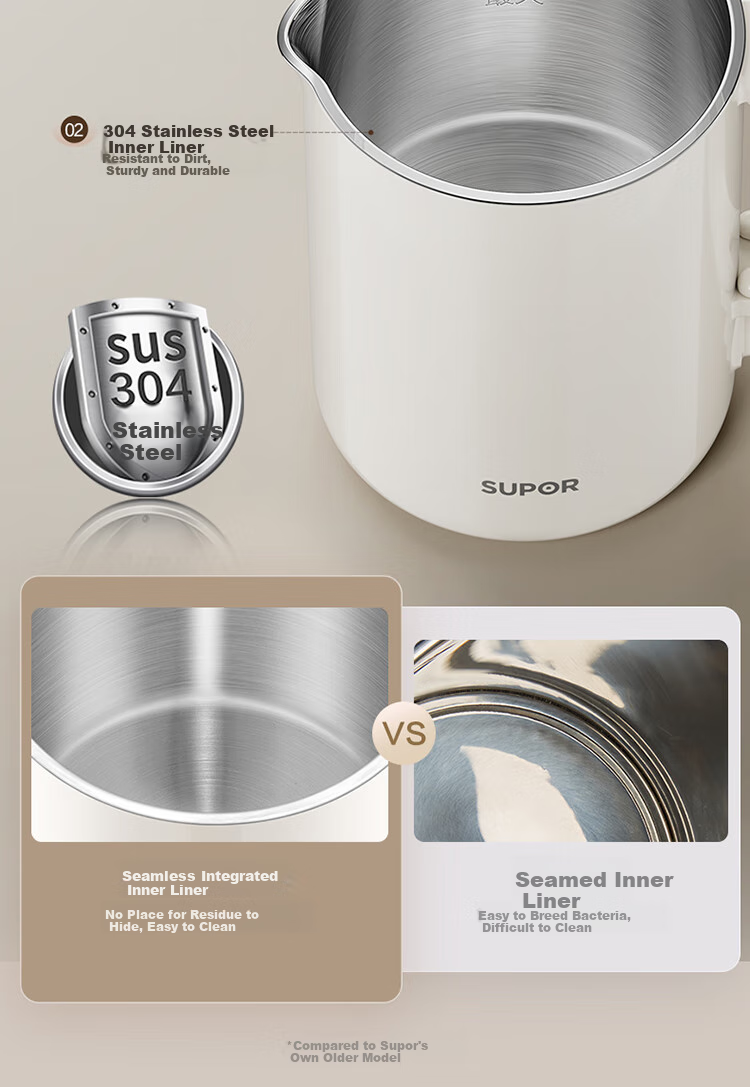 SUPOR 0.6L Elegant Capacity Electric Kettle Water Boiler Hot Water Kettle Travel Portable with 304 Stainless Steel Inner Tank SW-06D21A 5