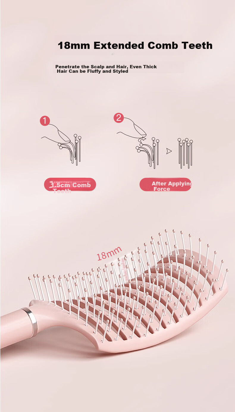Baoshi Comb for Women, Self-Cleaning Massage Comb, Spine-Relieving Comb, Volumizing Comb, High Crown Long Hair Comb, Anti-Tangling Styling Tool, Hair Beauty And Styling Tool 4