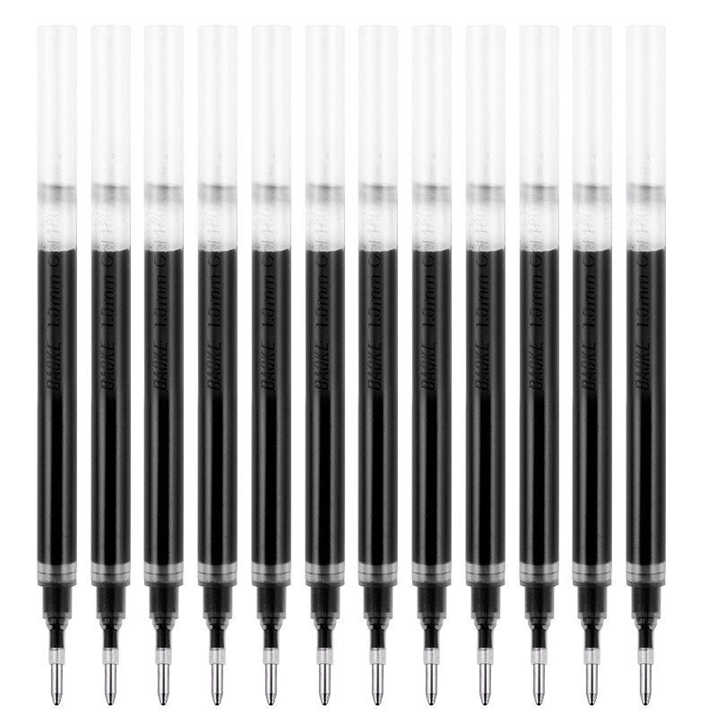 BAOKE PS1920, 1.0mm Large Capacity Gel Pen Refills, Bullet Tip, Ink Pen, Signature Pen Refills, Black, 12 Pieces/box