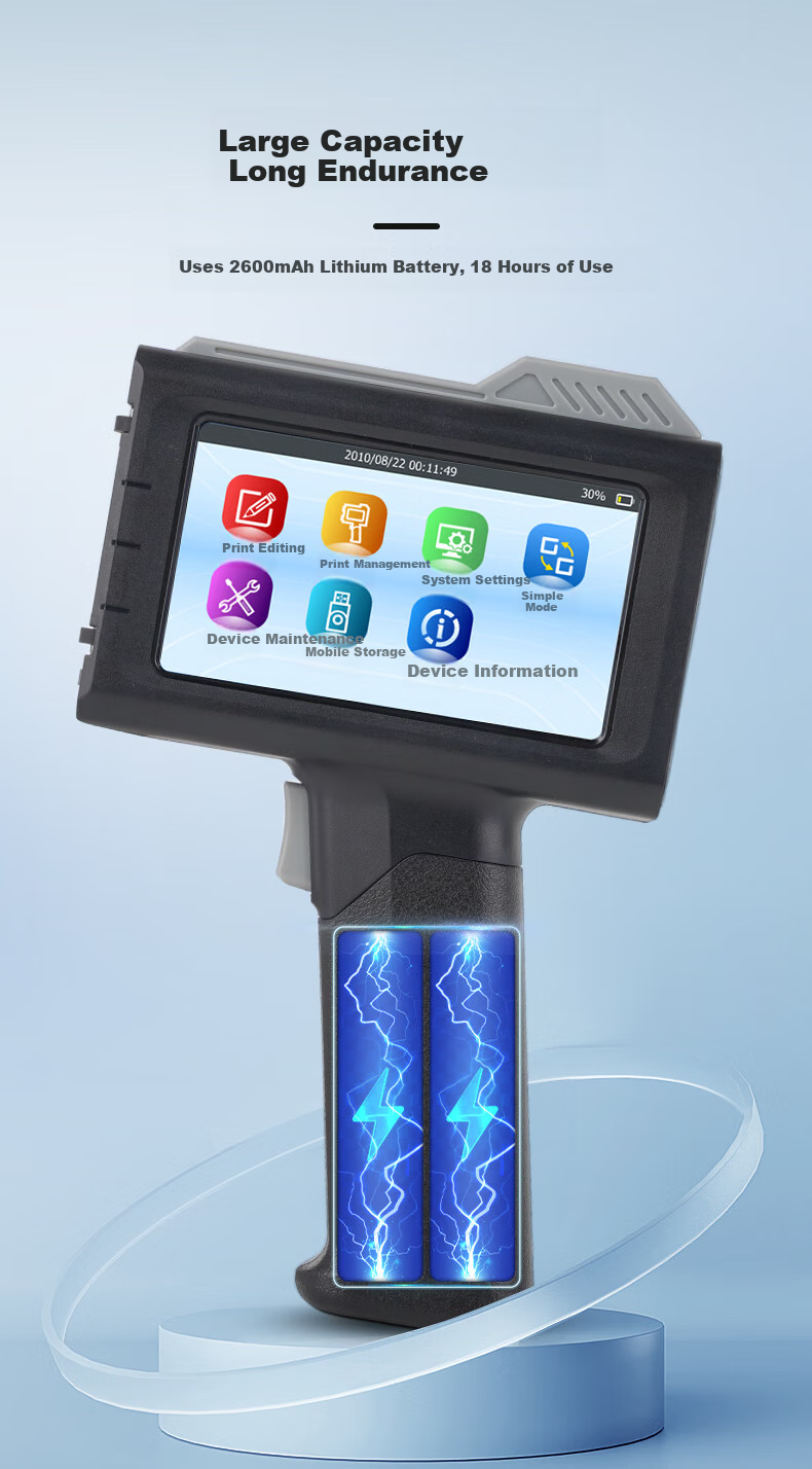 Kemi Handheld Inkjet Printer, Production Date Sequence Number Text QR Code Logo, Cardboard Plastic Glass Metal Quick-Drying Inkjet Printer, M1P 10