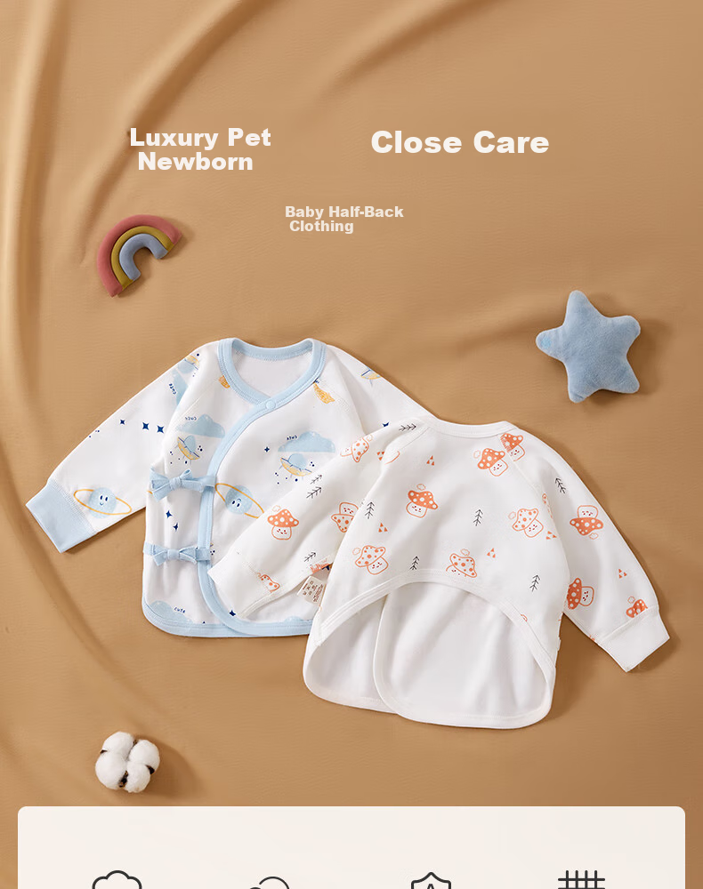 Shiyuejiejing Baby Clothes Half-Back Shirt, Spring And Summer, for Boys And Girls, Newborn Cotton, Summer Monk Robe, Class A 1